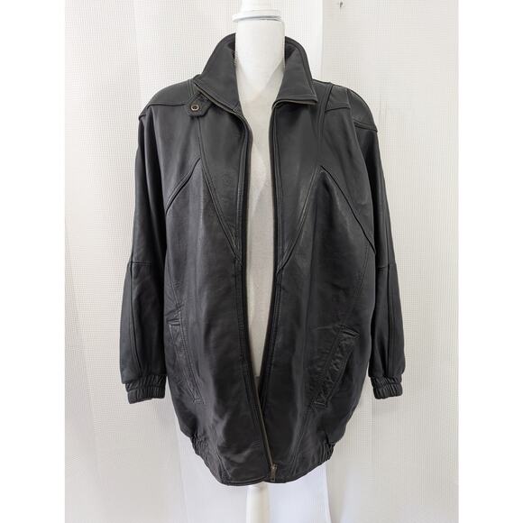 G-III APPAREL! LUXE BLACK GENUINE LEATHER, THERMOLITE ZIPPER LINER COAT! SZ L - Picture 4 of 11